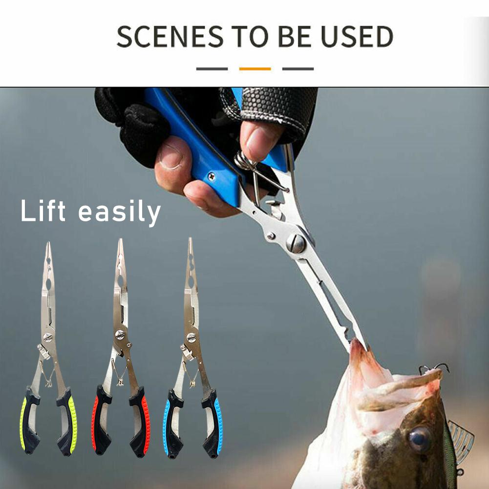 Fishing Equipment Line - Roestvrijstalen vistang Multifunctionele splitringopener Gevlochten lijnsnijder
