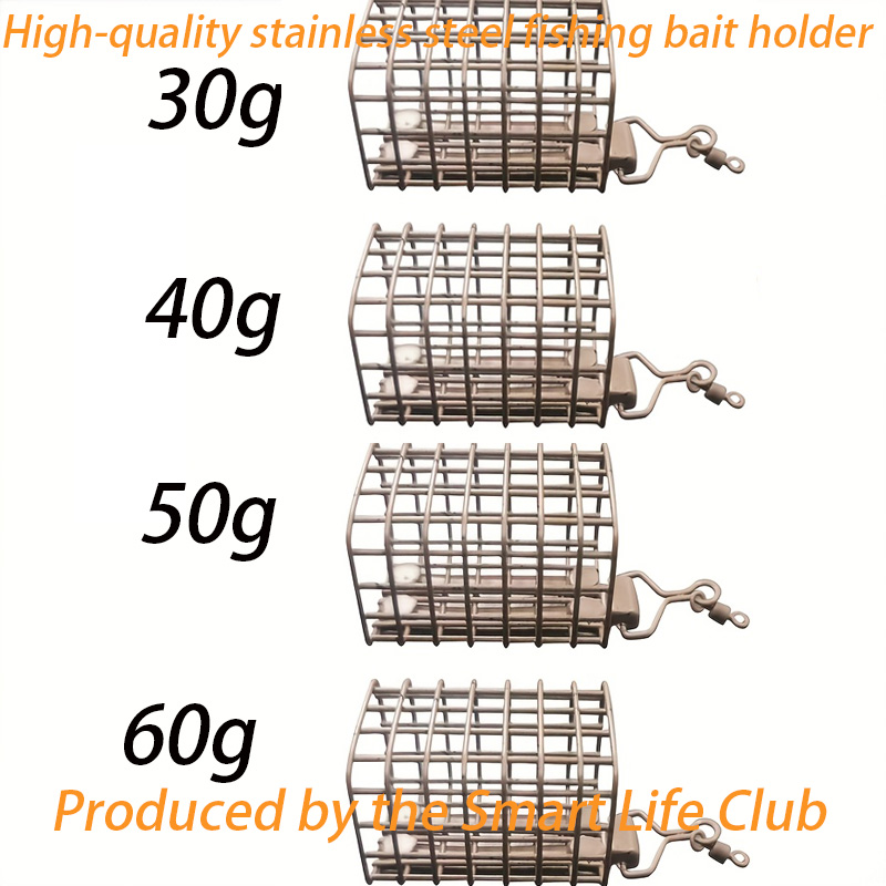 Quality Fishing Equipment - Nieuwe visaaskooi, 30G/40G/50G/60G vierkante visaaskooi, uitgerust