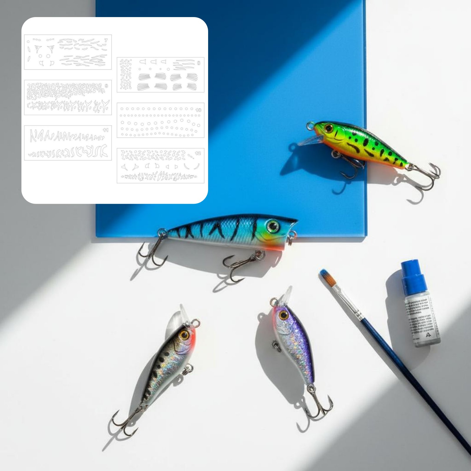 Sjabloon voor kunstaas schilde - Fishing Lure recensie en prijs